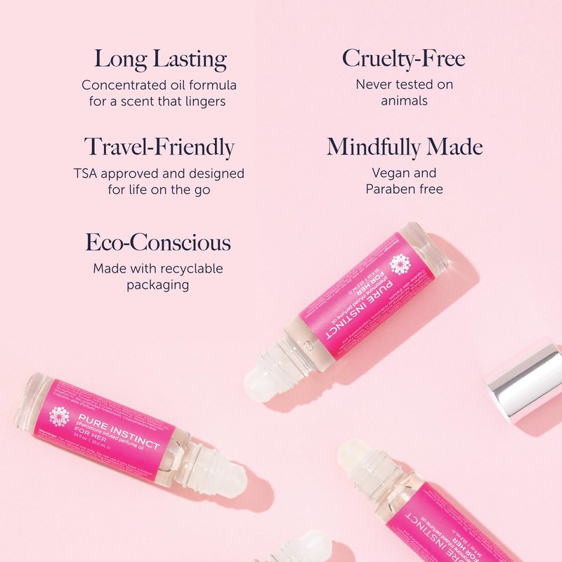 Pure Instinct Perfume with Pheromone Infused Essential Oil for Her - Roll on 10.2 ml | 0.34 Fl. Oz