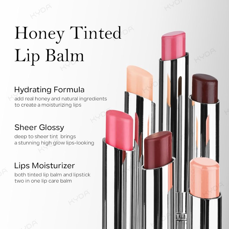 KYDA Honey Lipstick - Tinted Hydrating Lip Balm with Natural Sheer Tint | Moisturizing Black Color