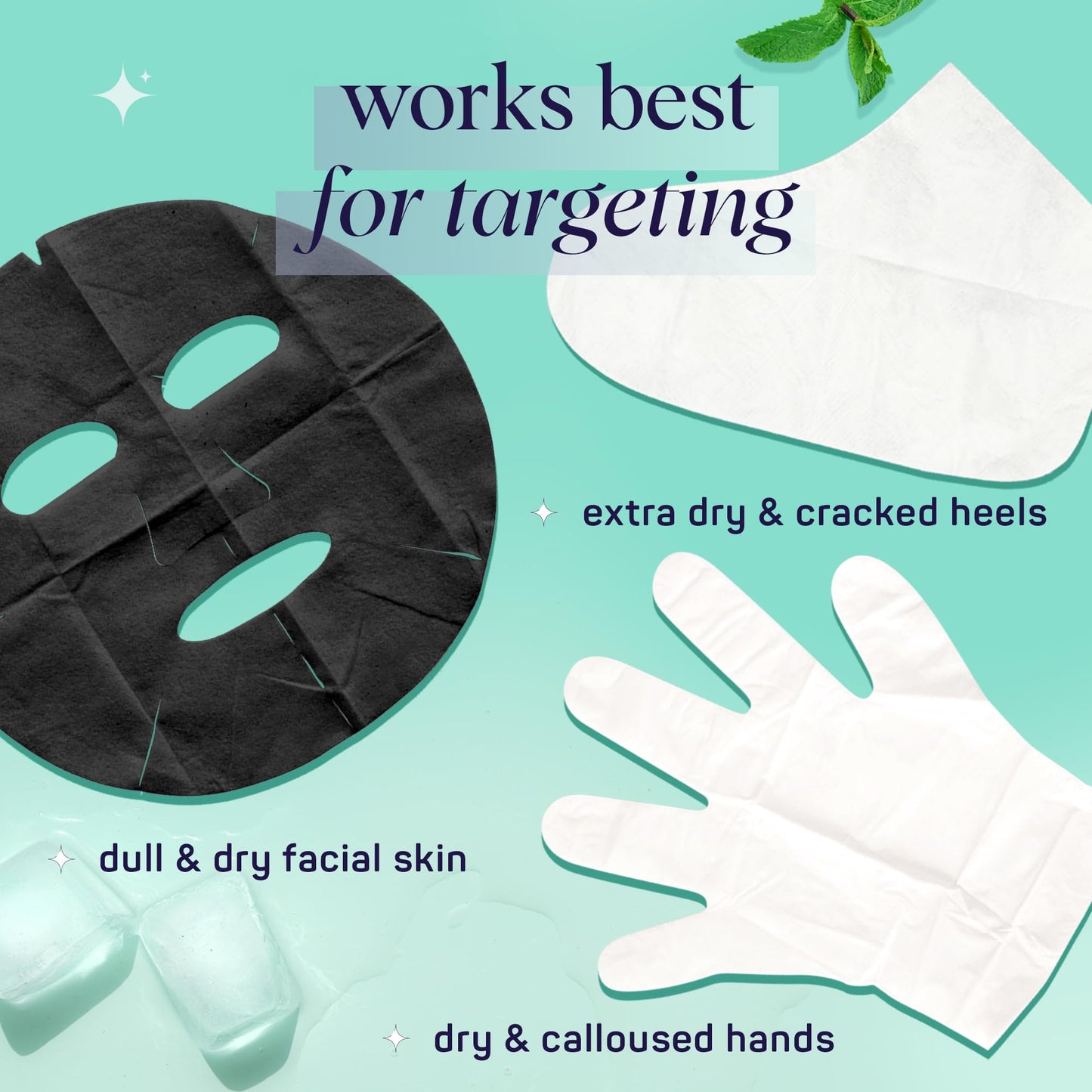 SpaLife Men's 12-Piece Spa Set | Fathers Day Gifts | Repairing Hand Gloves for Dry Hands, Cooling Mint Foot Socks for Cracked Heels, and Moisturizing Face Mask