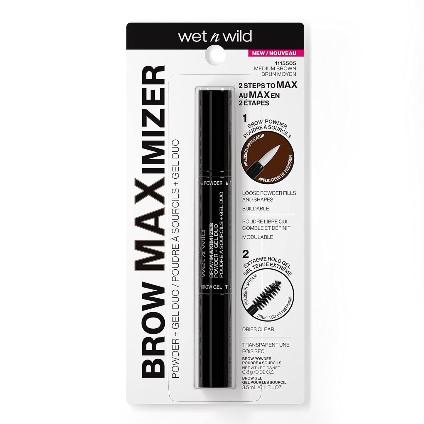 Ultimate Brow Eyebrow Maximizer Powder & Gel Duo - Medium Brown