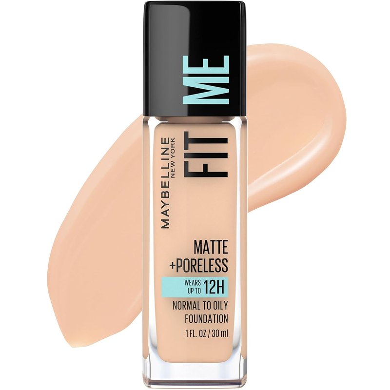 Maybelline Fit Me Matte + Poreless Foundation - Oil-Free, Creamy Beige, 1 Count