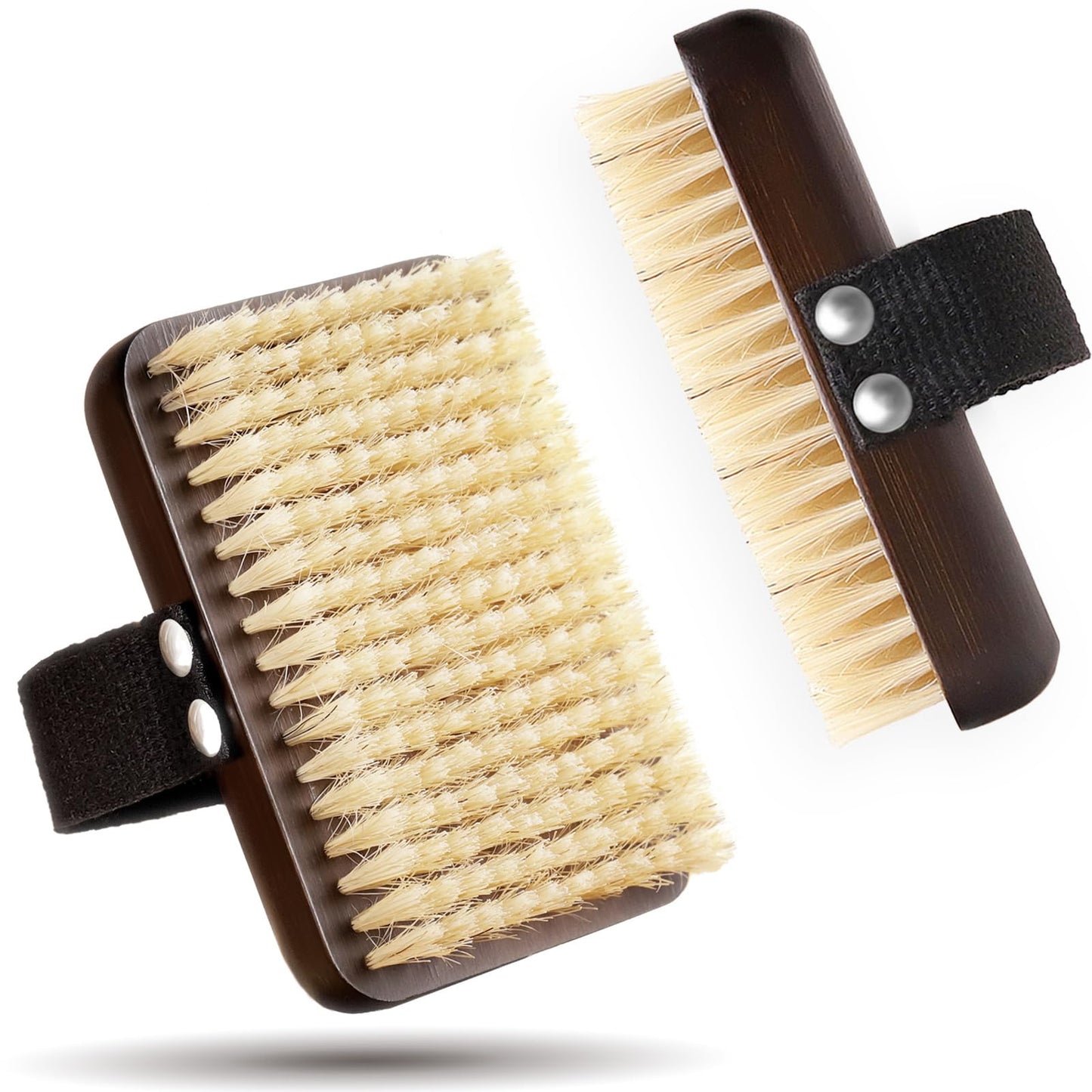 Dry Brushing Body Brush, Azymi Shower Brush for Body Natural Thick Bristles Exfoliates Dead Skin, Detoxifies, Improves Blood Circulation- Spa-Grade Dual Use Dry& Wet Brush 1-Pack