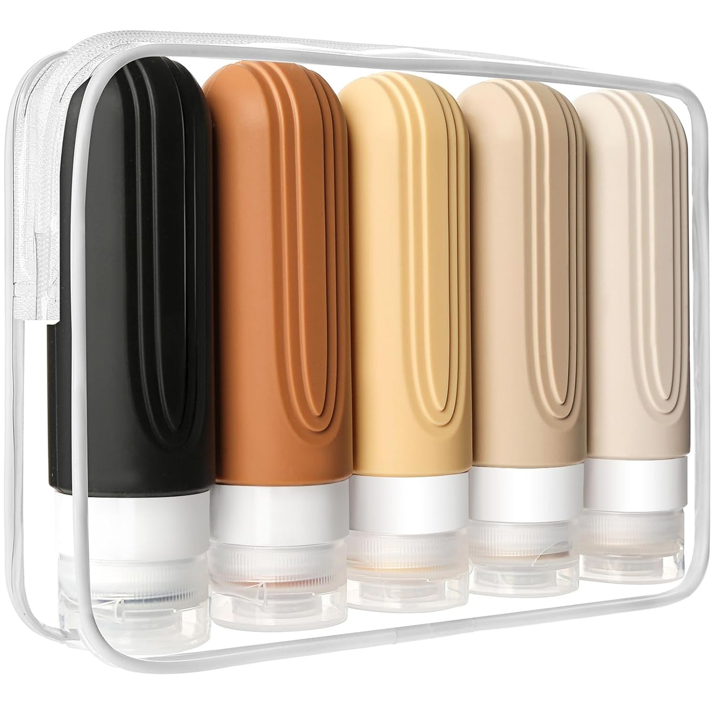 Skiennix Travel Bottles - 5 Pack TSA Approved 3oz Leak Proof Containers | BPA Free Toiletry Set