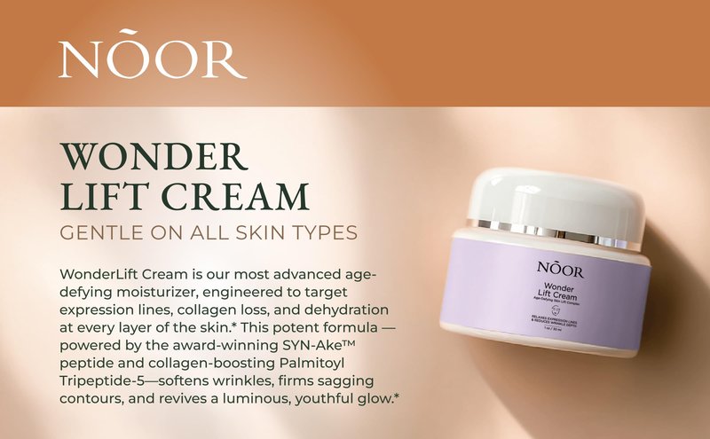 Noor Wonder Lift Cream for Women, Natural Anti-Aging Wrinkle teatment with Syn-Ake natural blend Promotes Anti Aging and Significantly Less Wrinkles In As Little As A Few Days