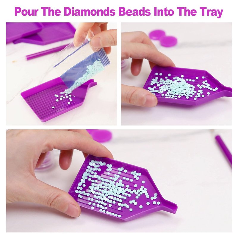 13pcs Diamond Painting Art Accessories, V-Shaped Corner Opening Diamond Art Trays Kits for Adults with Diamond Painting Pen and Wax Glue, Rhinestone Bead Tray for Diamond Painting Dotz Tools Storage