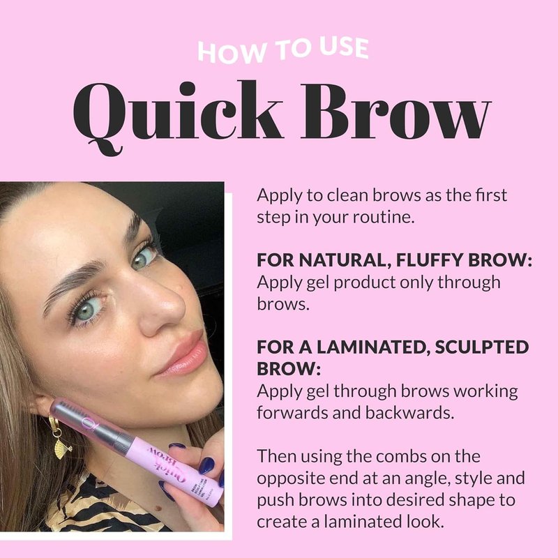 Quick Flick 2-In-1 Eyebrow Lamination Gel - Smudge-Proof & Long-Lasting Clear Formula with Double-Sided Comb (8 ml)