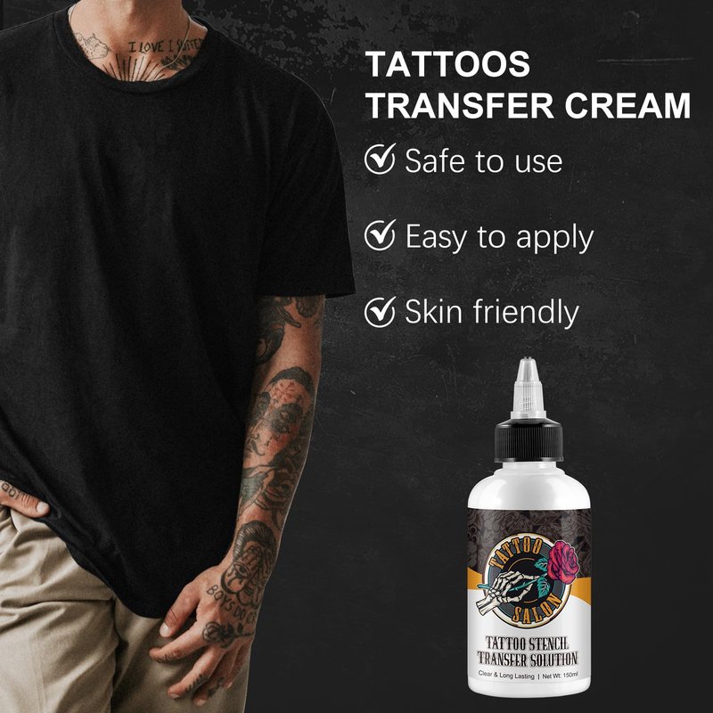 2 Pack Tattoo Stencil Transfer Gel Solution, Professional Tattoo Stencil Gel, Stencil Magic Cream, Tattoo Application Solution for Transfer Paper Machine Stencils, Clear & Long-Lasting