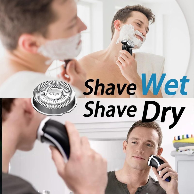 SH90 Shaving Heads - Dual-Ring Mesh Technology for Efficient Shave | Fits Series 9000, 8000, 7000 - 6 Pack