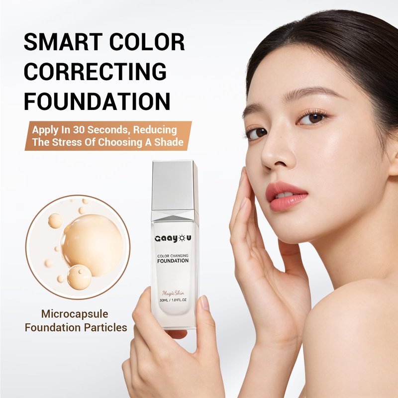 Color Changing Foundation Instantly Adapts to Your Skin Buildable Light-to-Full Coverage, Hydrating Liquid Concealer for Lightweight, Long-Lasting, Natural Dewy Finish Face Makeup