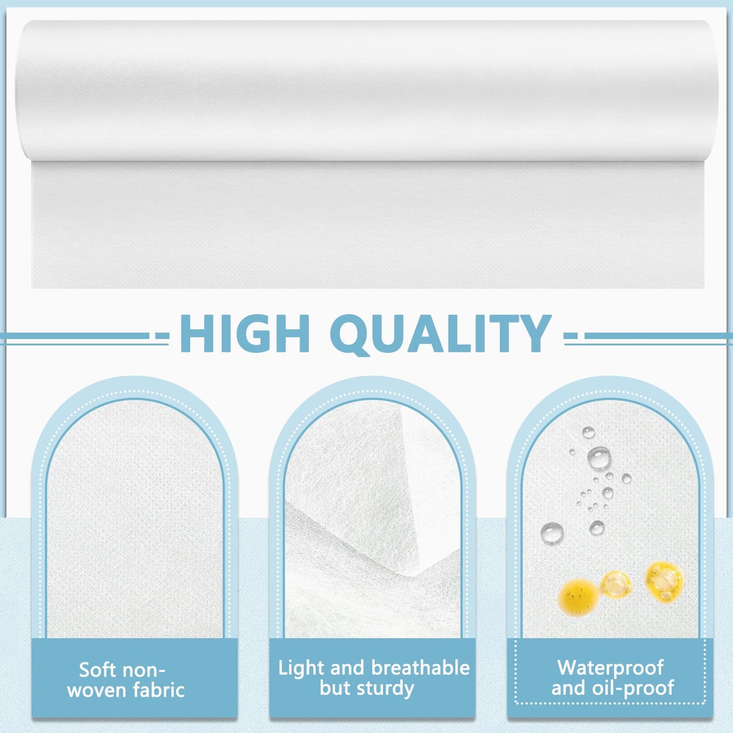Tudomro 2 Rolls 31.5 x 71 Inch Disposable Massage Table Sheets Non Woven Bed Paper Covers Sábanas Desechables para Camilla Waterproof Spa Breathable Bed Cover for Tattoo Waxing Lash Salon(White)