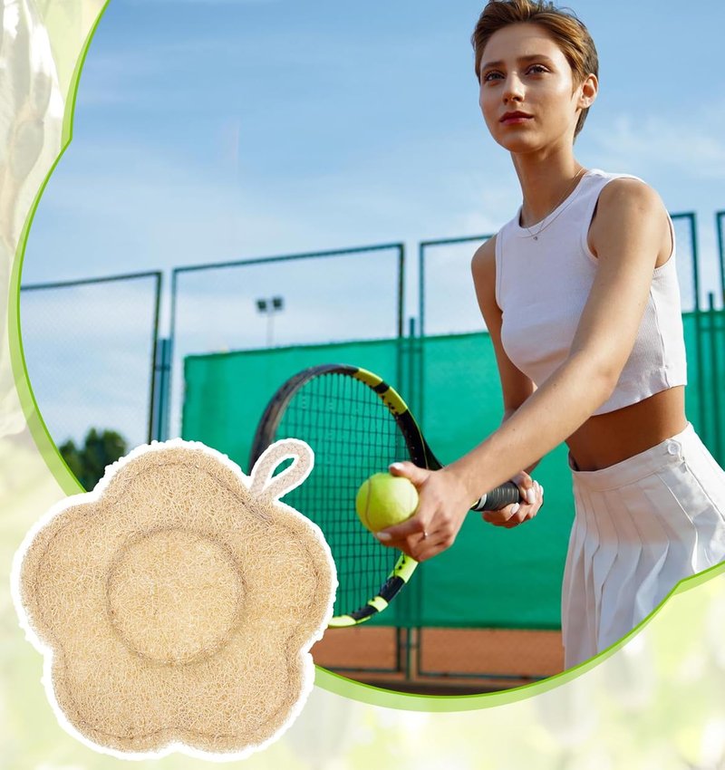 2 Pack Natural Loofah Sponge, Natural Loofah Shower Sponge, Exfoliating & Quick-Drying, Lightweight for Gym, Camping & Vacation