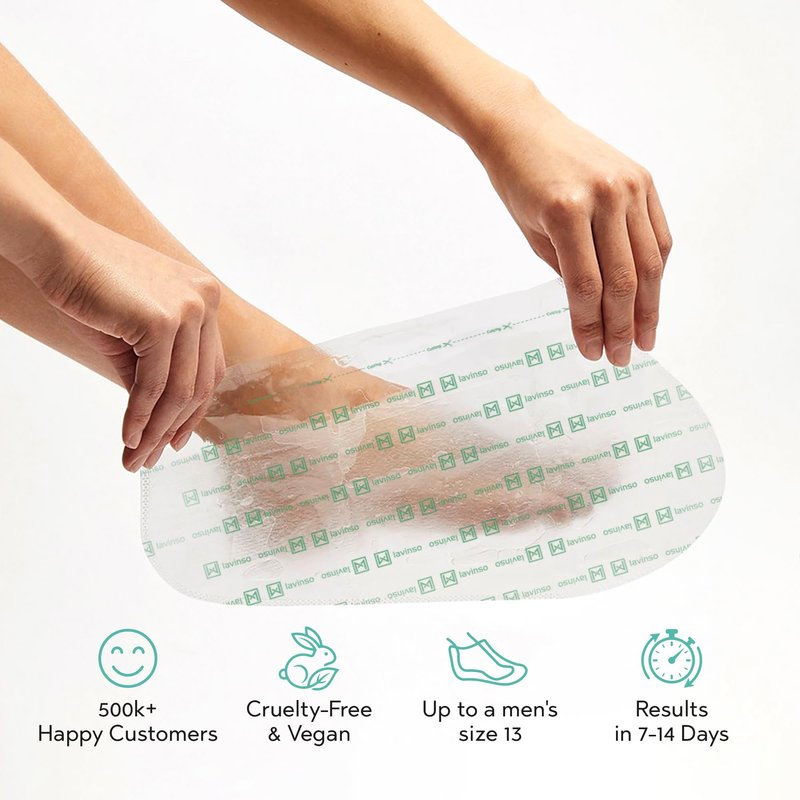 Lavinso Foot Peel Mask for Dry Cracked Feet – 2 Pack Peeling Mask Removes Dead Skin and Calluses - Exfoliating for Soft Baby Feet, Original Scent