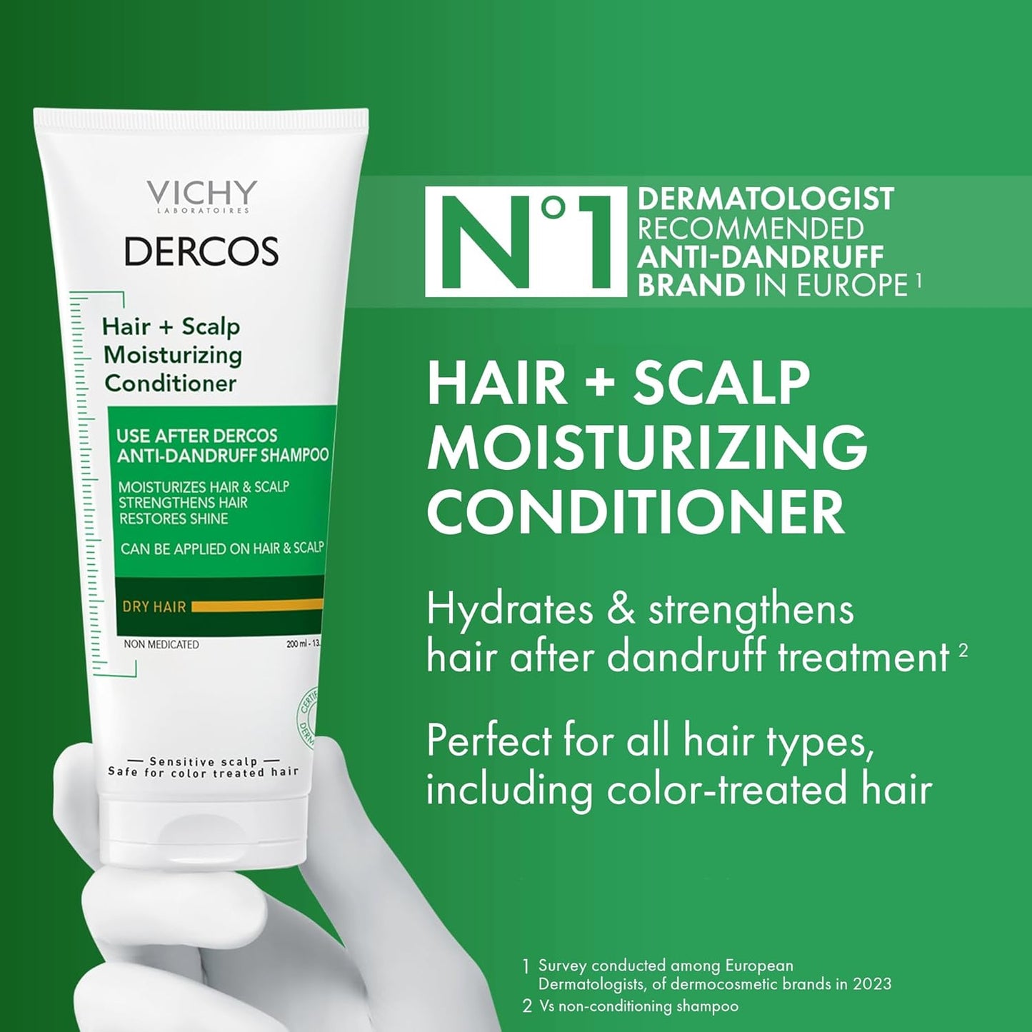 Vichy Dercos Dandruff Shampoo, Antifungal Itchy Scalp Treatment for Men & Women, Clinical Strength Selenium Sulfide, Formulated with Niacinamide & Salicylic Acid, Color Safe, Dermatologist Recommended