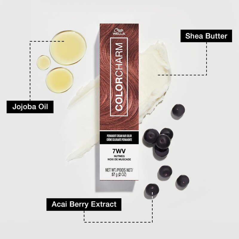 COLORCHARM Permanent Cream Hair Color, 1V Violet Black, 2 oz.