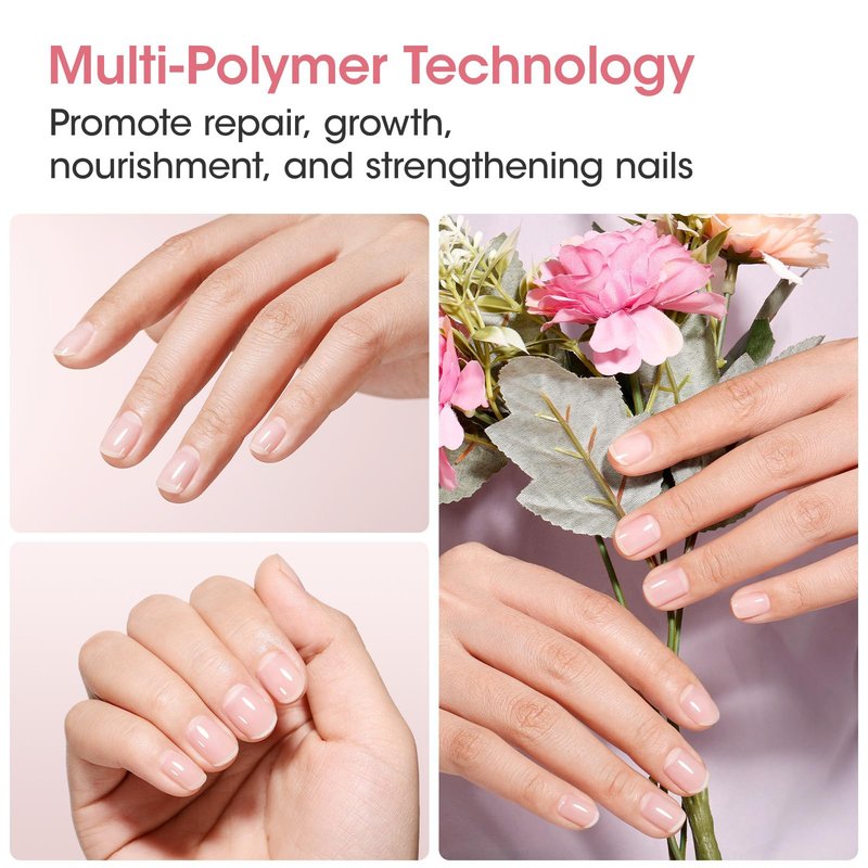 GELLEN Nail Strengthener, 8-In-1 Nail Repair Serum Growth for Thin Brittle Damaged Nails, Non Polish, Air Dry Clear Nail Growth Care, Keratin Calcium Formula, Cherry Blossom Scent