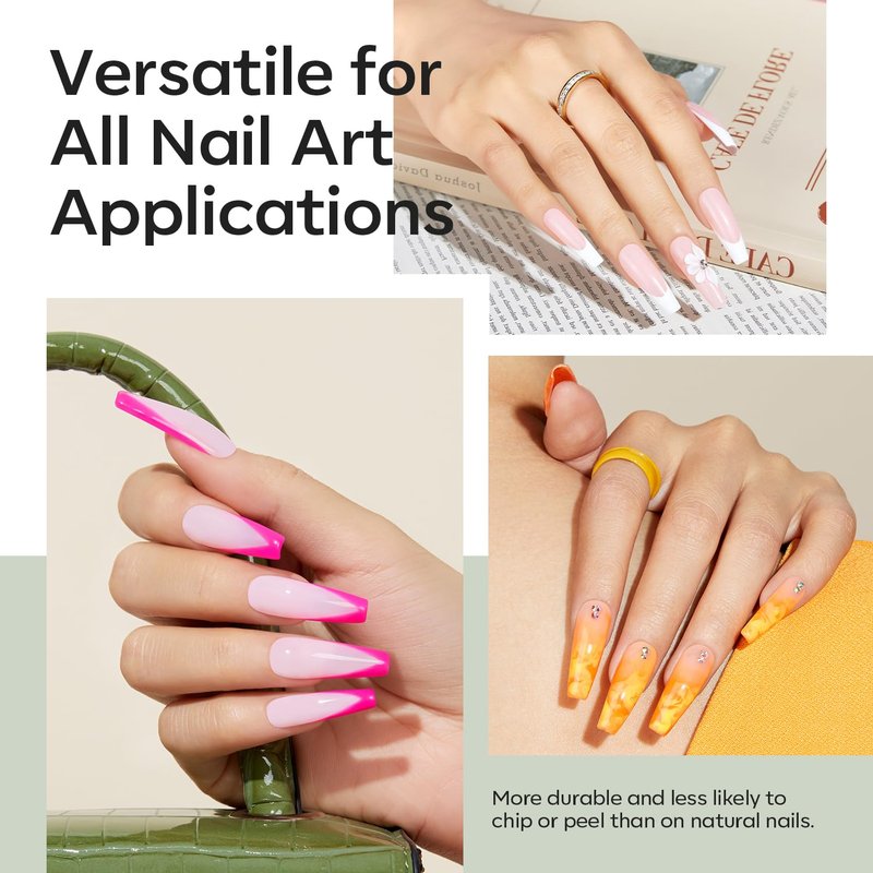 Modelones XXL Square Half Cover Nail Tips, No C Curve 510Pcs Extra Long Extension Tips Pre-Etched Fake Press on Nails Tips Clear Natural Fit Acrylic Gel False Nails for Extension DIY Salon 15Sizes