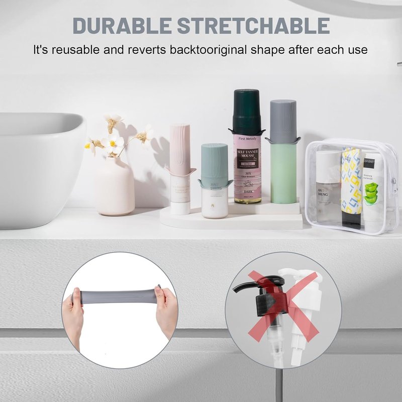 Mrsdry Travel Bottle Covers - Leakproof Elastic Lids for Toiletries | Essential Travel Accessories