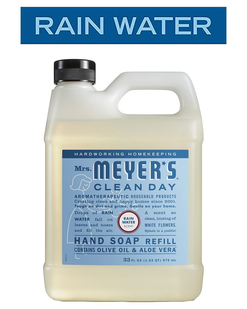 Mrs. MEYER'S CLEAN DAY Liquid Hand Soap Refill Scent, Rainwater (Pack of 2)