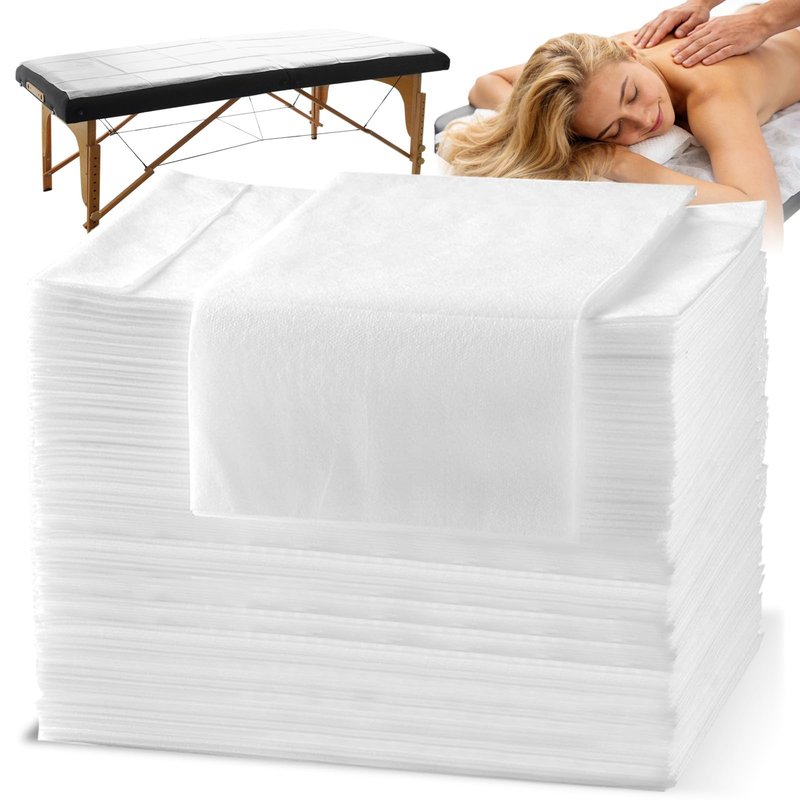 KOEPTHA Spa Bed Sheets Disposable Massage Table Set, 90 Pcs Massage Sheets Cover Non-Woven Fabric for Beauty Salon, Hotels, 70’’ x 31’’
