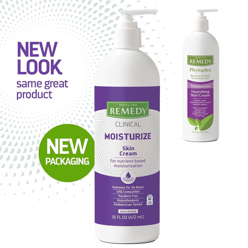 Medline Remedy Nourishing Skin Cream - Unscented Paraben-Free Moisturizer | 16 Fl Oz