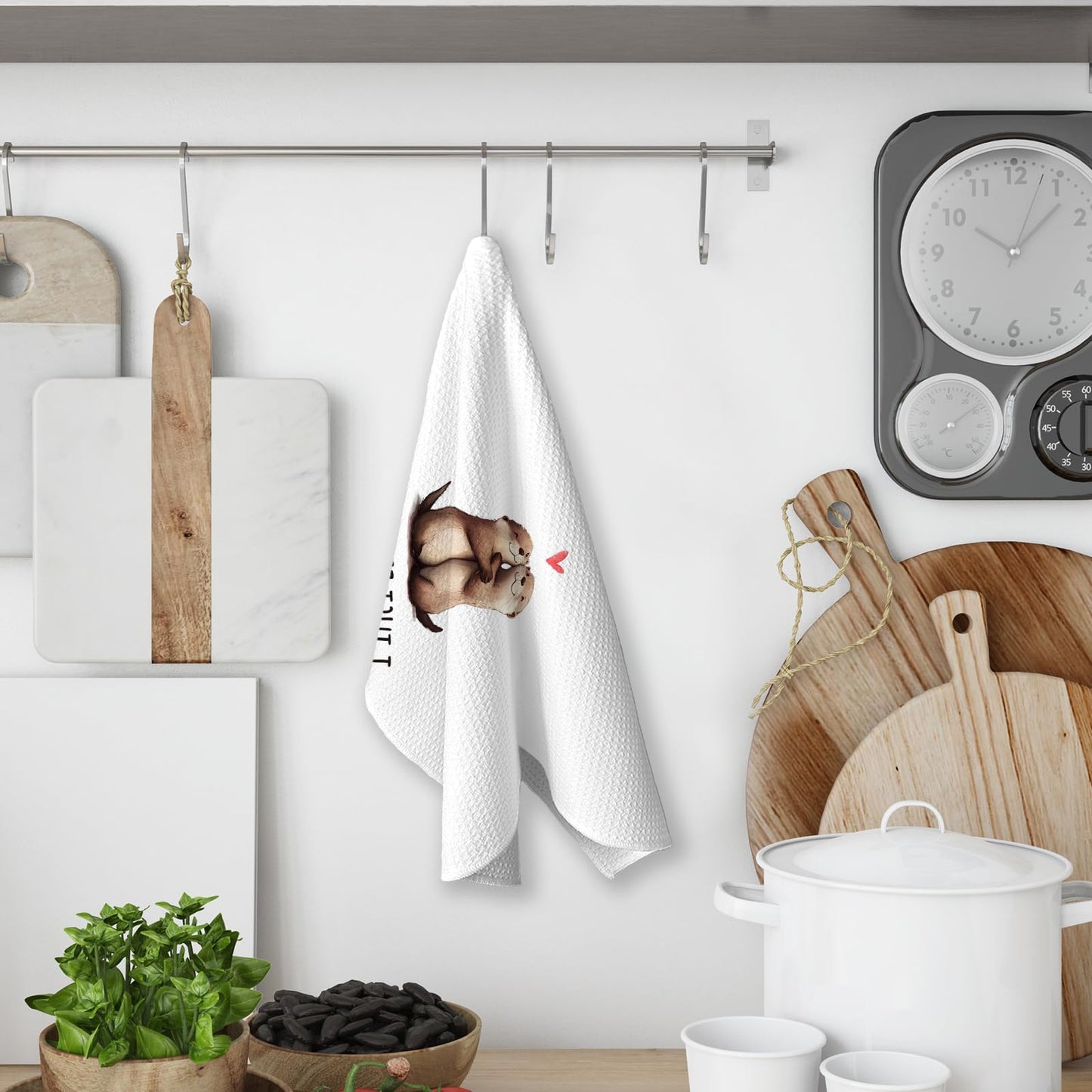 KTYHD Otter Bathroom Gifts Decor Hand Towels - I Just Freaking Love Otters Kitchen Towels, Otter Animal Bathroom Hand Towels, Otters Gifts for Women, Home & Kitchen