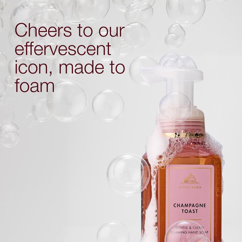 Bath & Body Works Champagne Toast Gentle & Clean Foaming Hand Soap - Germ-Cleansing Hand Soap with Gentle Cleansing & Conditioning Formula - Dermatologist Approved - Thoughtful Gift - 3-Pack