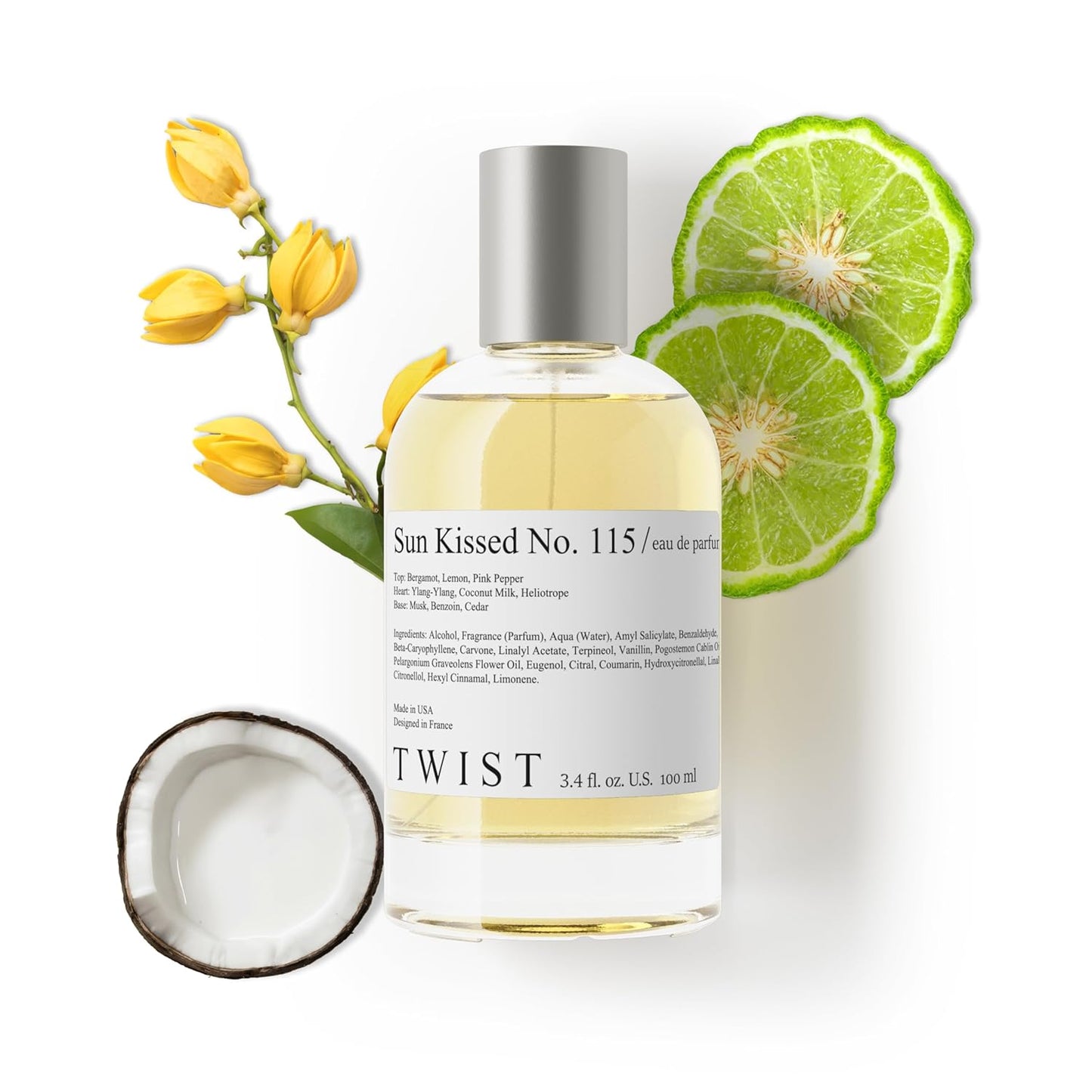 Twist Sun Kissed No. 115 - Long-Lasting Women's Perfume Inspired by Beach Walk | Coconut Milk & Bergamot, 100 ml