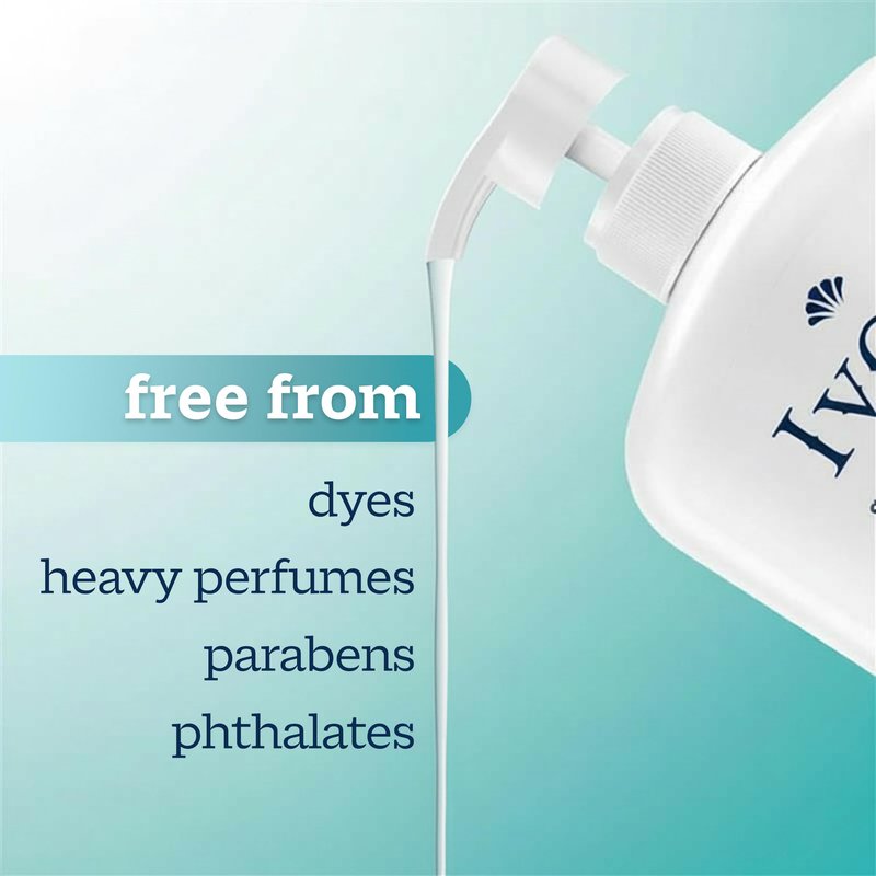 Ivory Body Wash, Designed for the Whole Family, Gentle Formula, Free of Dyes Heavy Perfumes Parabens Phthalates & Silicones, Designed for Skin's pH, Fragrance-Free, 35 oz