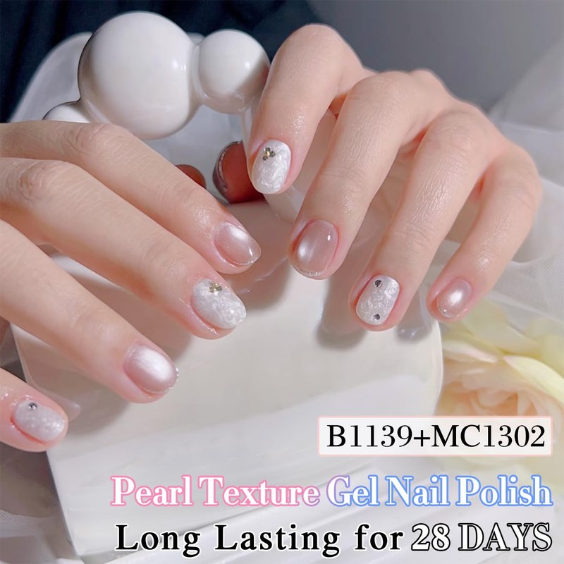 Double Rhythm 15ML Gel Nail Polish Pure Sheer Same Color Same Bottle Soak Off Gel Polish Art Manicure Salon DIY at Home for Women (Pearl White-B1139)