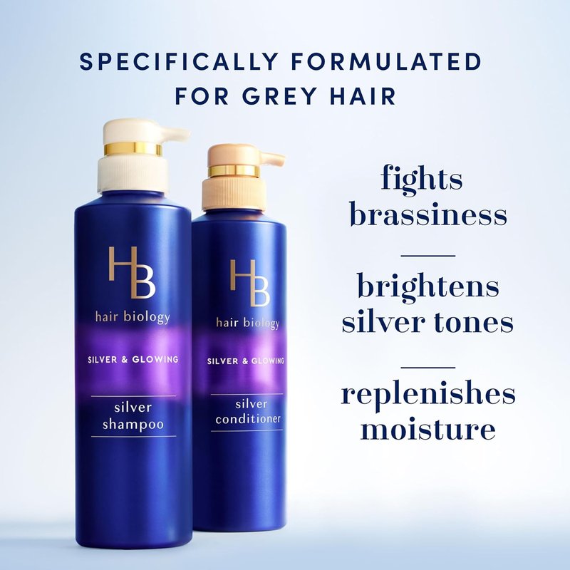 Biotin-Infused Purple Shampoo & Conditioner Set - Anti-Brassiness for Grey Hair | 12.8 Fl Oz Each, 2 Pack