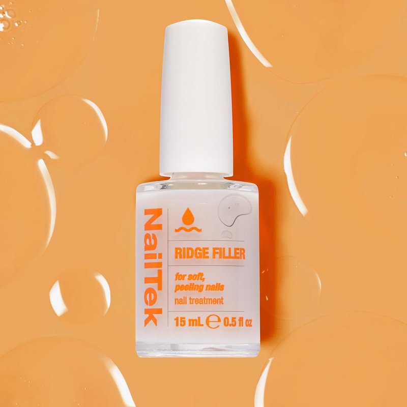 Nail Tek Ridge Filler Formula 2 - Clear Nail Base Coat & Strengthener for Soft, Peeling Nails | 0.5 fl oz