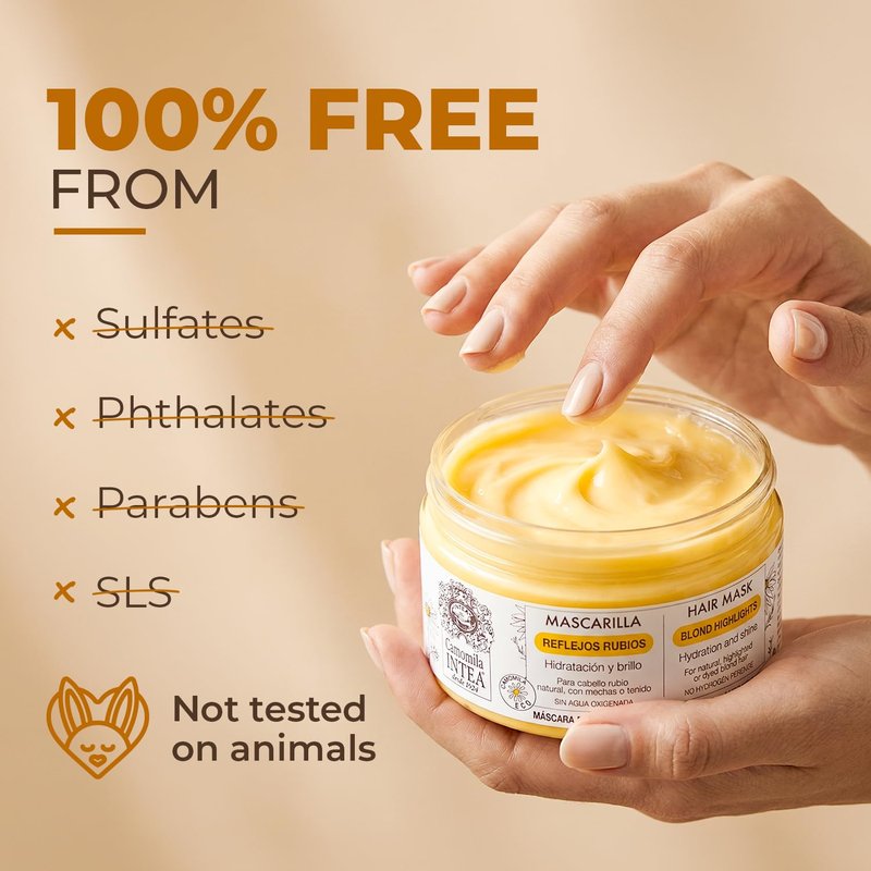 Intea Hair Mask for Blonde Hair - Restores Damaged Highlights | 8.3 oz | Paraben & Ammonia Free with Chamomile Extract