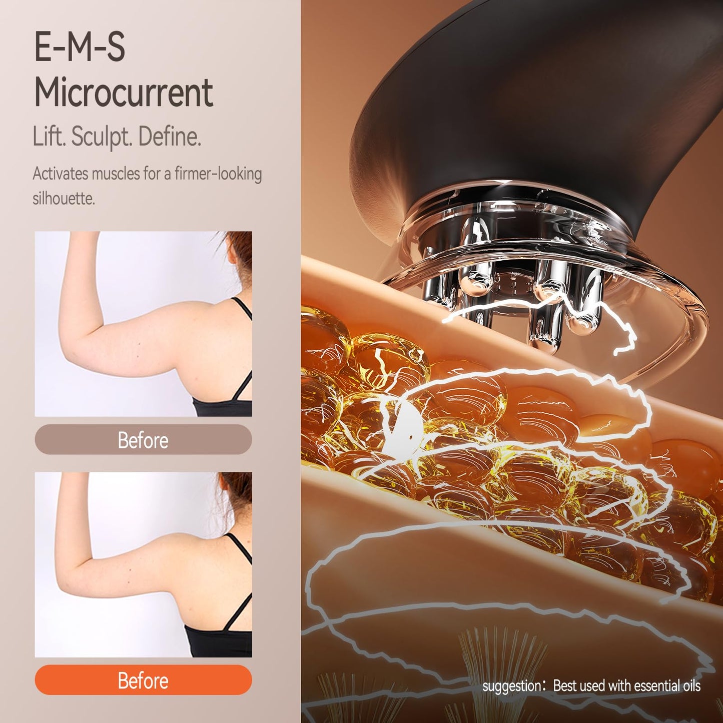 Zelvory 3-in-1 Body Sculpting Machine with Red Light, Vacuum Suction & Microcurrent, Cellulite Massage Tool for Arms, Legs, Waist & Belly, Skin Smoothing and Contouring Device for Home Use