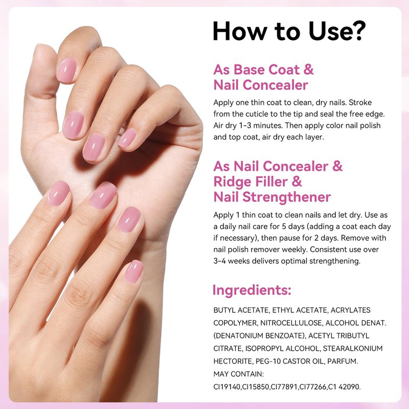 Nailshion Base Coat,Quick Air Dry