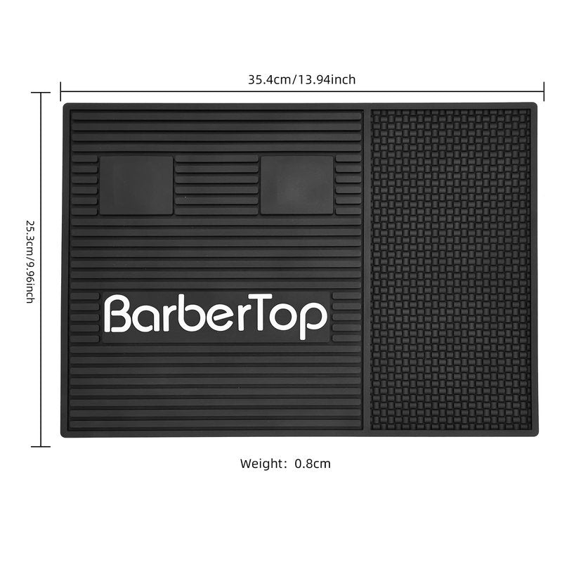 Barber Tools Organizer Mat, Magnetic Barber Mat with 2 Magnetic Slots, Barber Clippers Mat, Magnet Strip Station Pad for Hairstylist