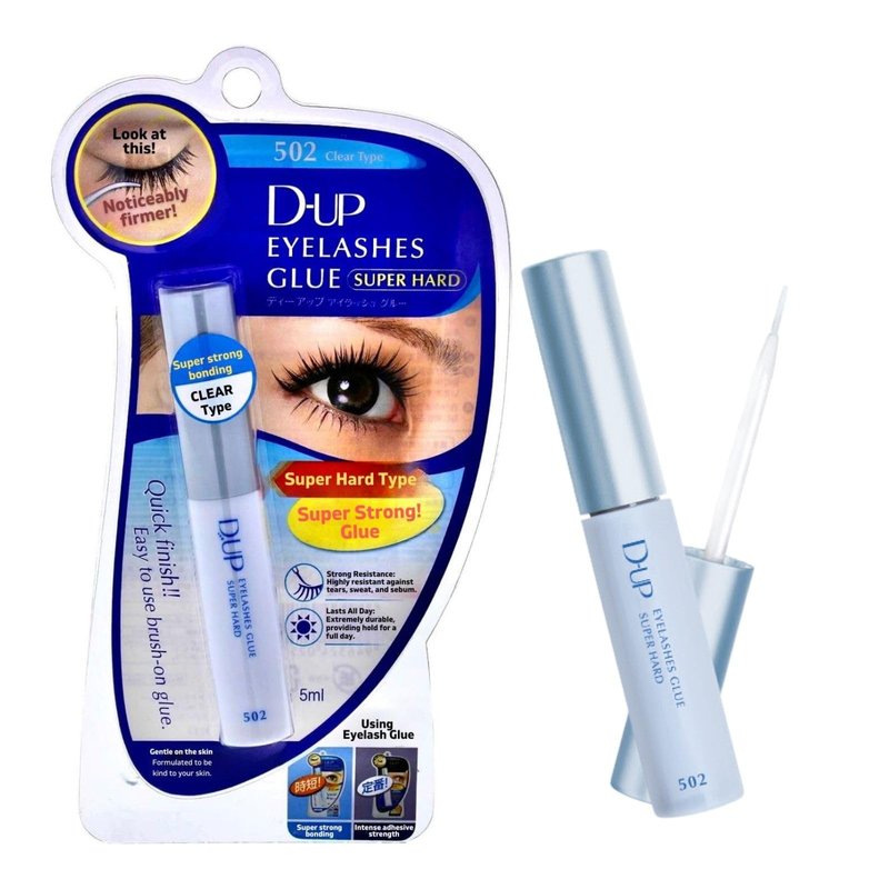D-UP False Eyelash Glue, Quick-Setting Lash Glue for Eyelash Extensions, Easy-to-Use Eyelashes Strips for Beginners, Strong Hold Lash Extension, Seamless Finish, Made in Japan, 502, Clear