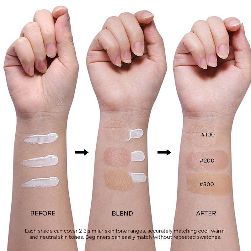 KYDA Color Changing Foundation, Skin Tone Matching Liquid Foundation, Moisturizing Dewy Finish Base Makeup, Medium to Full Coverage, Hydrating Blendable Creamy Formula for All Skin Tones, #200