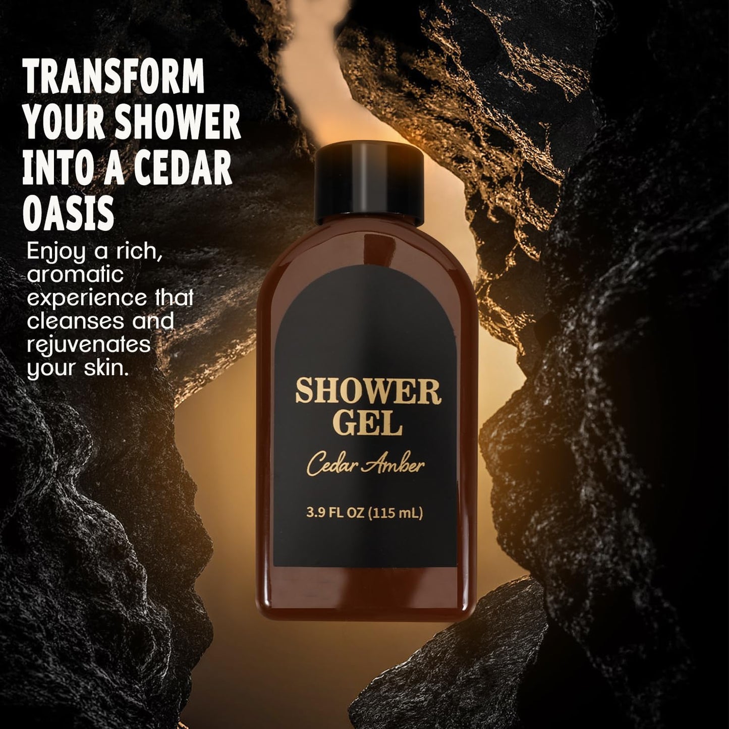 BODY & EARTH Gifts for Men, Personal Care Set for Men, Cedar & Sandal mens gifts with Shampoo, Shower Gel, Soap, keychain, Fathers Day Christmas Birthday Gifts for Him
