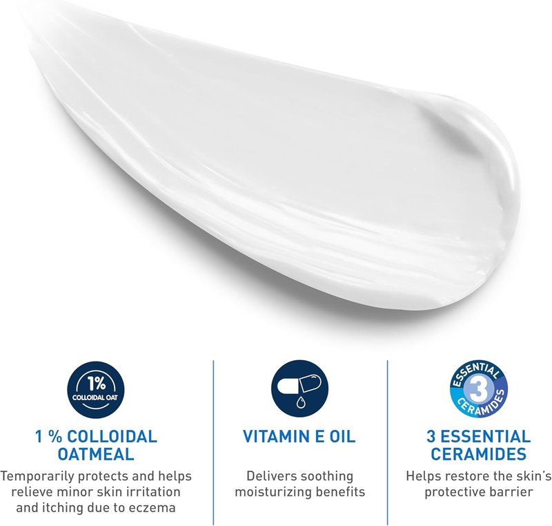 CeraVe Baby Eczema Relief Cream - Soothes Itchy Skin with 1% Colloidal Oatmeal & Vitamin E | Fragrance-Free, 5oz