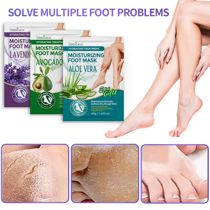 18 Pack Moisturizing Foot Mask, Hydrating Foot Masks for Dry Cracked Feet, Moisturizing Socks Dry Skin Moisturizer for Soft and Smooth Touch Feet, Foot Care Spa Gifts for Women Men Mothers Day Gifts