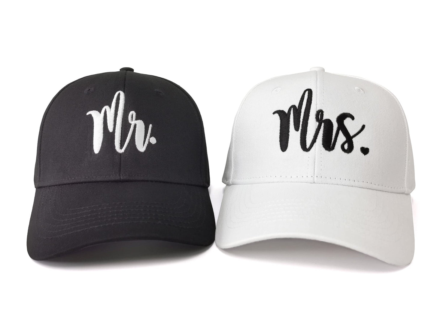 Mr and Mrs Hats, Embroidered Baseball Caps, Honeymoon and Wedding Gift for Couples, Black & White Bride Groom Matching Hats, Bridal Gift