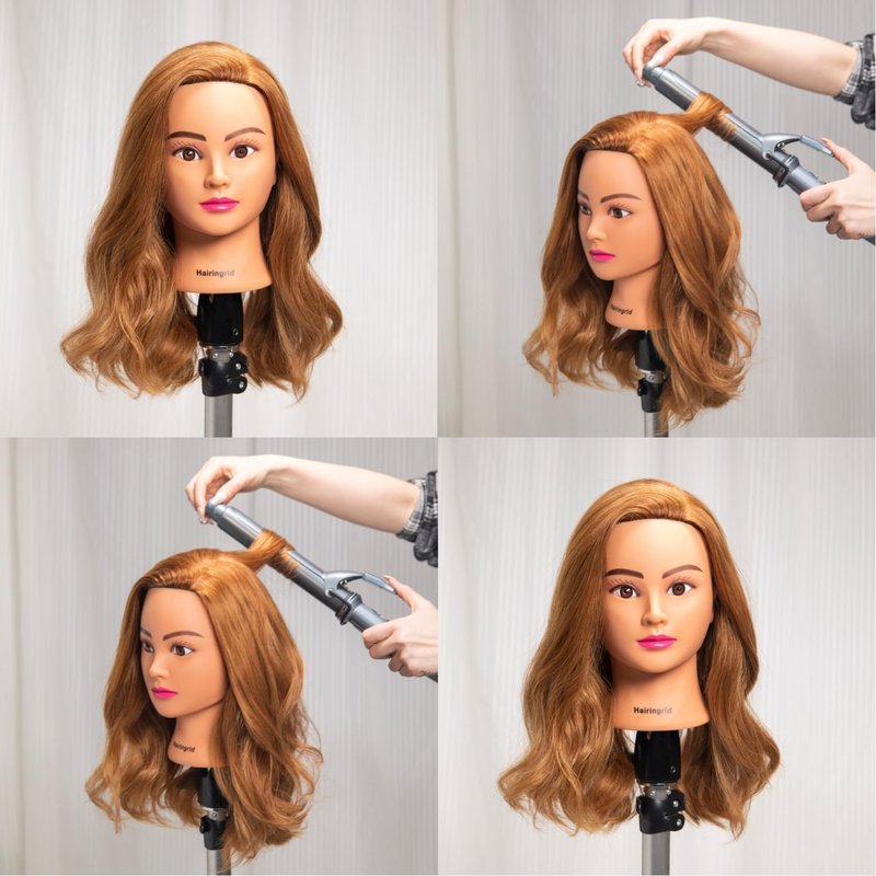 Human Hair Mannequin Head for Cosmetology Training - 20"-22" with Clamp Holder