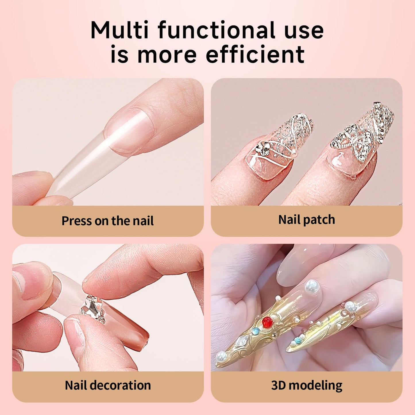 Super Strong Nail Glue for Acrylic Press-On Nails - No UV Light Needed, Fast-Drying, Professional Durable & Water-Resistant Nails Glue, Long-Lasting Semi-Solid