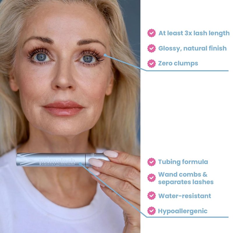 Prime Prometics PrimeLash Mascara for Older Women - Volumizing & Lengthening in 2 Coats | Hypoallergenic, Long-Lasting (Blue)