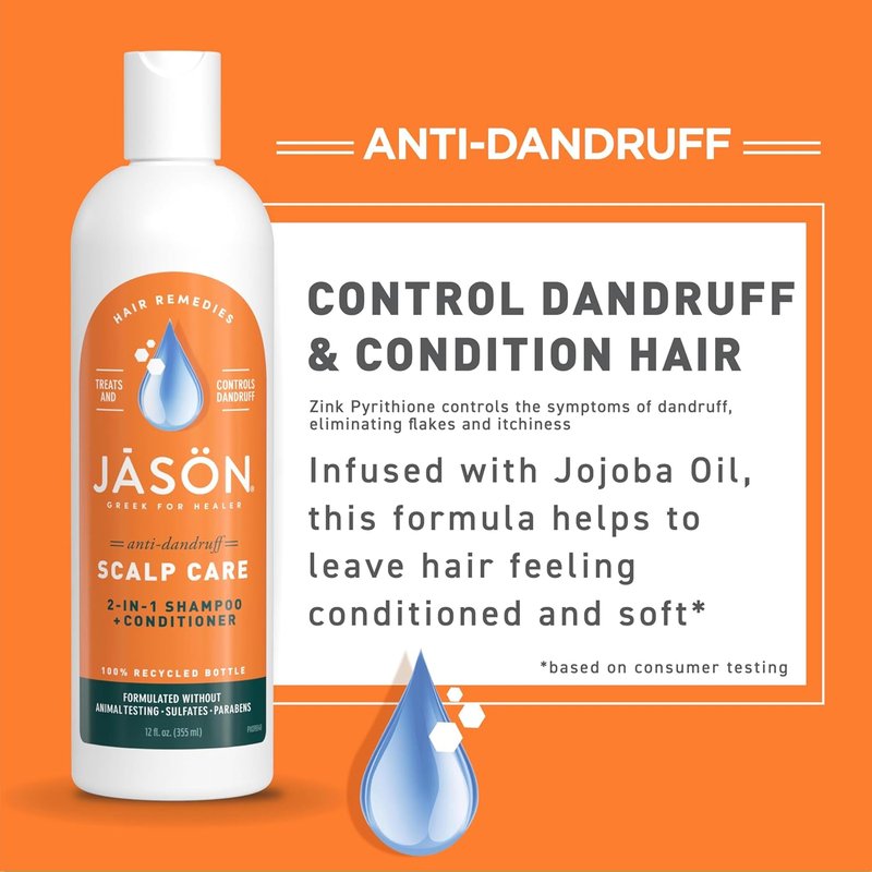 Jason Dandruff Relief 2-in-1 Shampoo & Conditioner - 12 Oz | Soothes Itchy Scalp