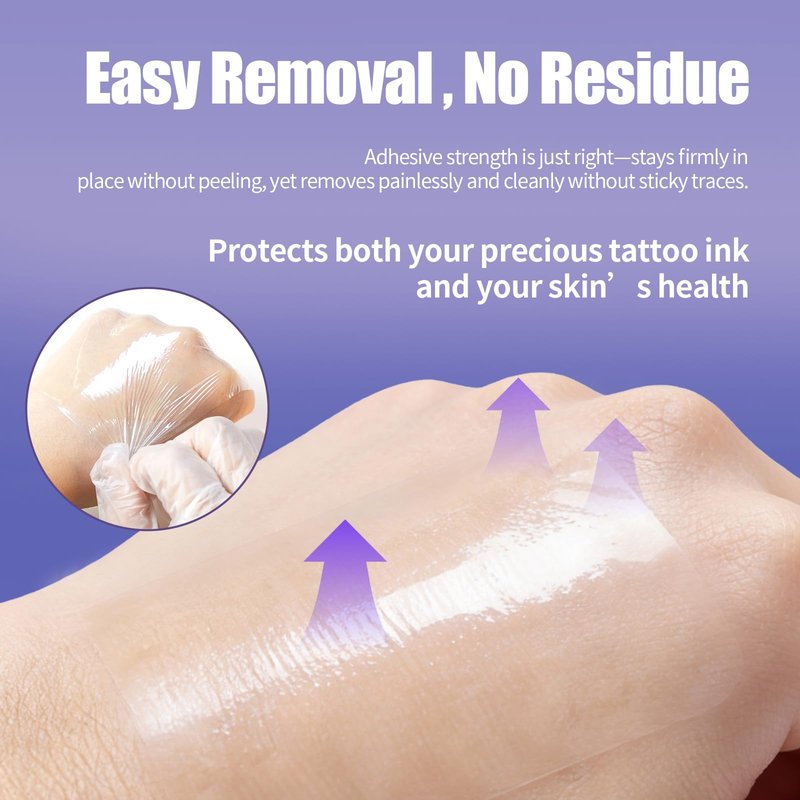 Mast Tattoo Second Skin Tattoo Cover Ultra Large Roll - Thin 8" x 11 Yard Waterproof Transparent Film for Tattoo Aftercare Initial Healing & Skin Protection Breathable Adhesive Bandage Wrap