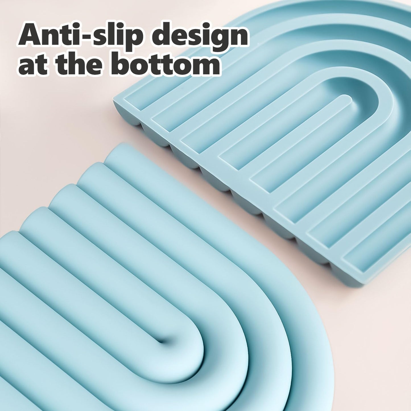 CAMENDE 2-Pack Silicone Trivets for Hot Dishes - Hot Pads for Kitchen Countertop & Tables, Silicone Pot Holders with Non-Slip Design, Pot Mats for Pots, Pans, and Baking Dishes,Easy to Clean (Blue)