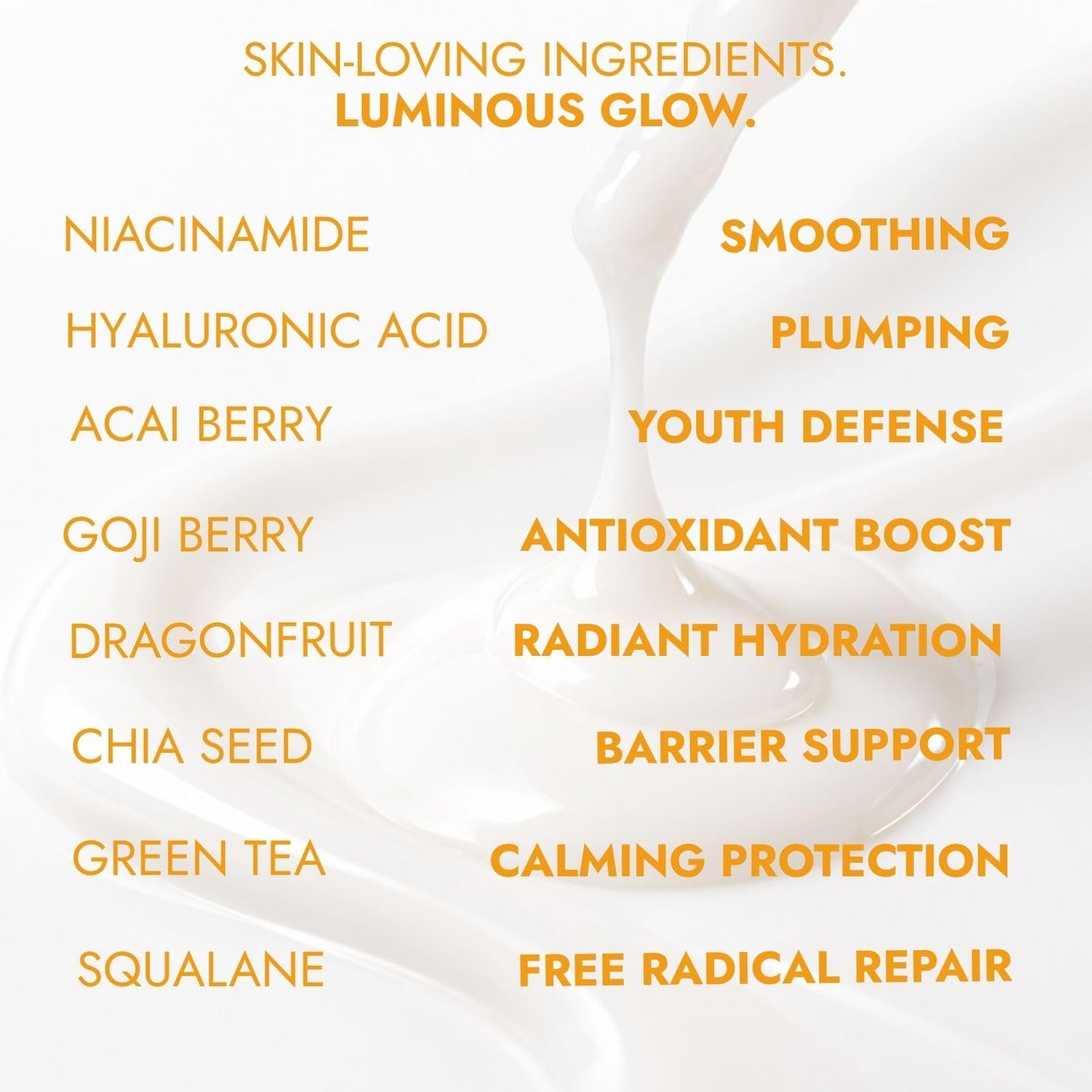 All-in-One Glow Serum for Face – Hydrating Milky Serum with Niacinamide & Hyaluronic Acid for Dewy, Plump, Glowing Skin – 2 oz