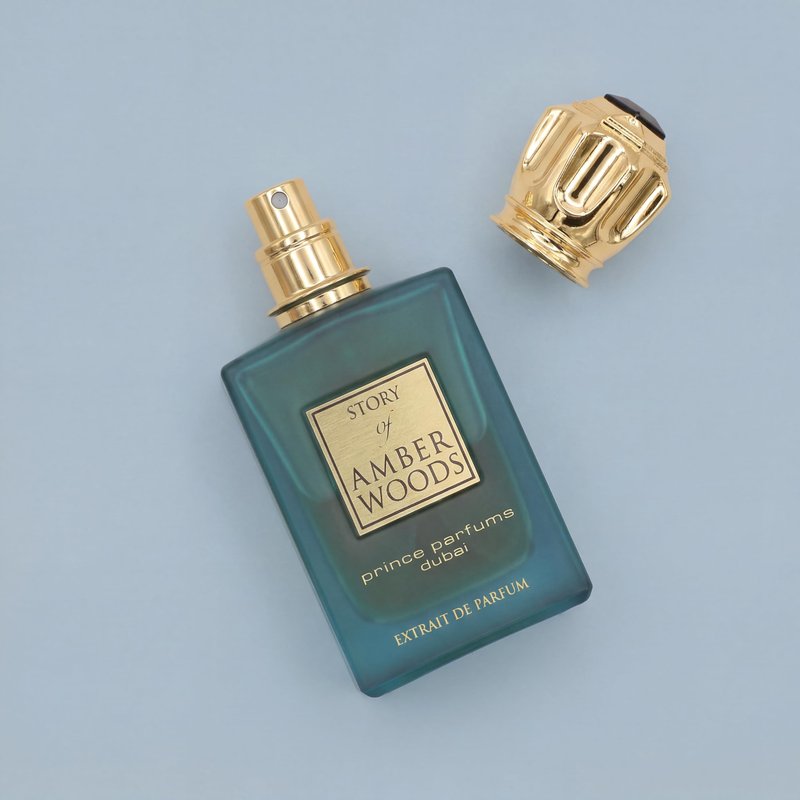 Prince Parfums Dubai - The Story of Amber Woods - 3.4 Ounces - Exquisite Men's Extrait de Parfum - Rich, Luxurious Scent of Amber, Cedar, Vetiver for the Modern Man - Depth, Warmth & Mastery