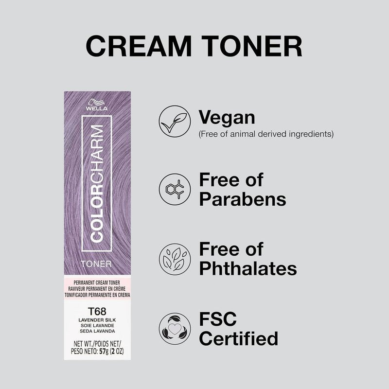 COLORCHARM Permanent Crème Hair Toner - Vegan, Paraben-Free Formula | 2 oz